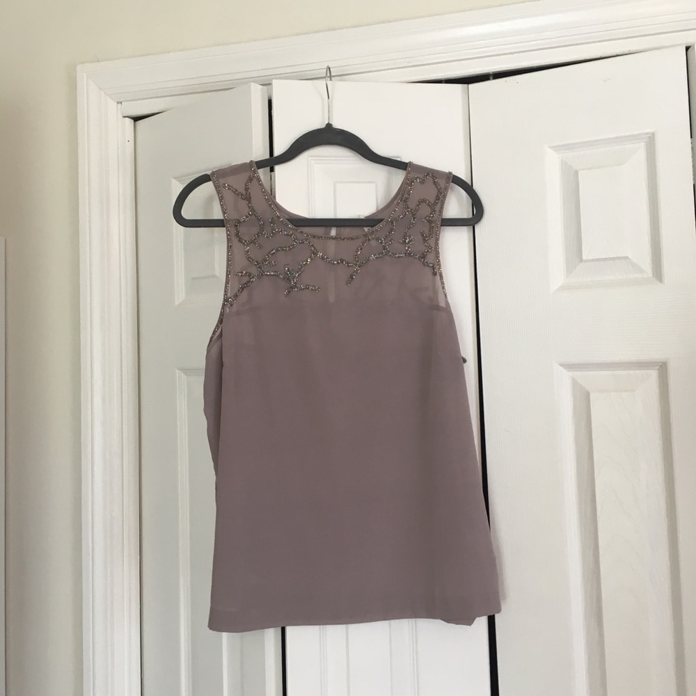 Purple beaded tank top